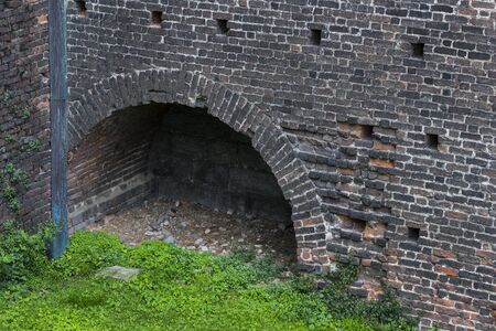 Elements of the architecture of the ancient castle of Sforza in Milan Italy.の写真素材