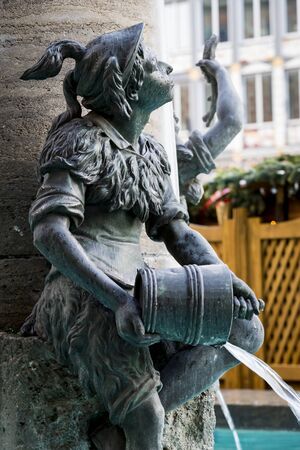 Elements of Architecture Fischbrunnen Fish Fountain) on Marienplatz.の写真素材