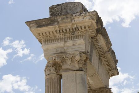 The ruins of the ancient antique city of Ephesus the library building of Celsus, the amphitheater temples and columns.の写真素材