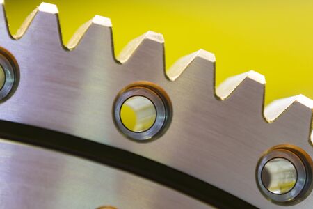 Big steel gear shot close up