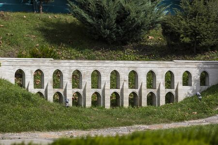 ISTANBUL, TURKEY - 9 OCTOBER, 2015: Miniature copies of the Ancient World Architecture Miniaturk in Istanbul, Turkey.のeditorial素材