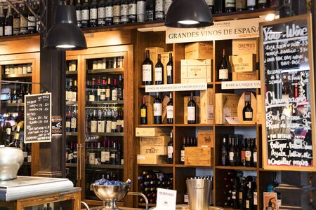 MADRID, SPAIN - 26 MARCH, 2018: The tourist attraction of the city is San Miguel counters with...