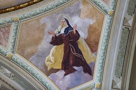 BUDAPEST, EGER - 22 AUGUST 2017: Elements of the interior of the interior of St. John's Basilica, Eger on Hungaryのeditorial素材