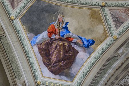 BUDAPEST, EGER - 22 AUGUST 2017: Elements of the interior of the interior of St. John's Basilica, Eger on Hungaryのeditorial素材