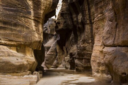 Ancient abandoned rock city of Petra in Jordan tourist attractionの写真素材