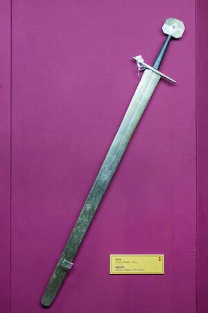 ISTANBUL, TURKEY - OCTOBER 14, 2015: Presented composition of the weapons collection at the Military Museum in Istanbul.のeditorial素材