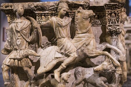 ISTANBUL, TURKEY - 4 APRIL, 2017: Museum of Archeology in Istanbul, ancient exhibits of ancient empires inhabiting the territory of present-day Turkeyのeditorial素材