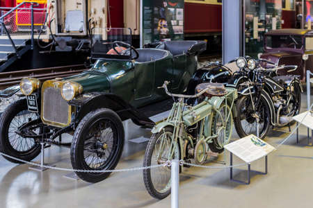 MUNICH, GERMANY - NOVEMBER 26, 2018: Collection of historically known Deutsches Museum Verkehrszentrum.のeditorial素材