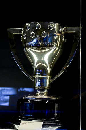 MADRID, SPAIN - MARCH 25, 2018: The Museum of the Real Madrid Football Club cups and awards the clubのeditorial素材