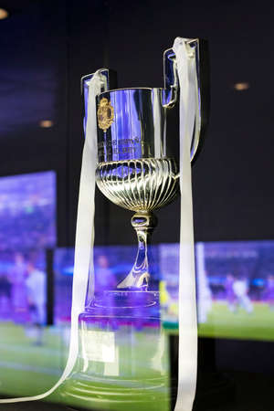 MADRID, SPAIN - MARCH 25, 2018: The Museum of the Real Madrid Football Club cups and awards the club