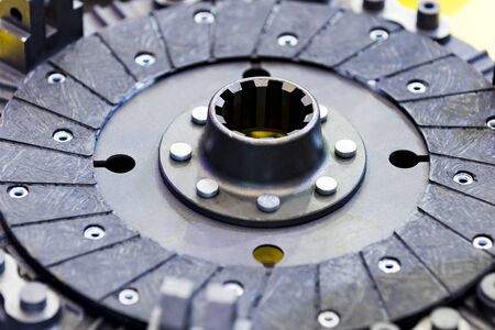 New car parts made of metal shot close-up.の写真素材