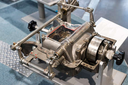 Close-up of the engine of an internal combustion engine. Car repair.
