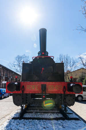Old steam locomotive in Vilnius, Lithuania