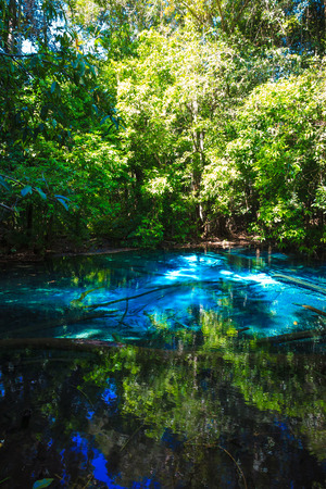 Emerald blue natural Pool. Krabi province, Thailandの写真素材