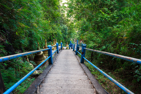 The stairs to the top of Tiger Cave Temple, Thainandの写真素材