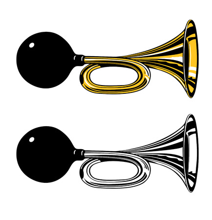 Vintage air horn with rubber bulbのイラスト素材