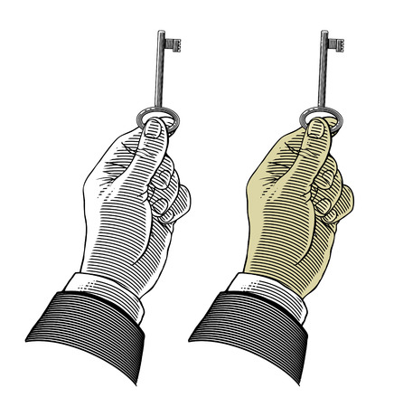  Hand holding a key のイラスト素材
