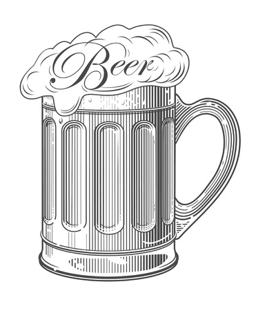 Beer in vintage engraving style のイラスト素材