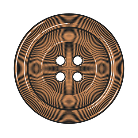 Sewing button in vintage engraving style  Vector illustration のイラスト素材