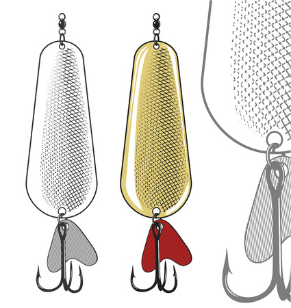 Fishing spoon or artificial fishing lure  Vector illustration のイラスト素材