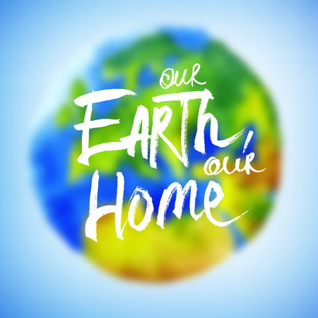 Painted in watercolor banner for earth day.のイラスト素材