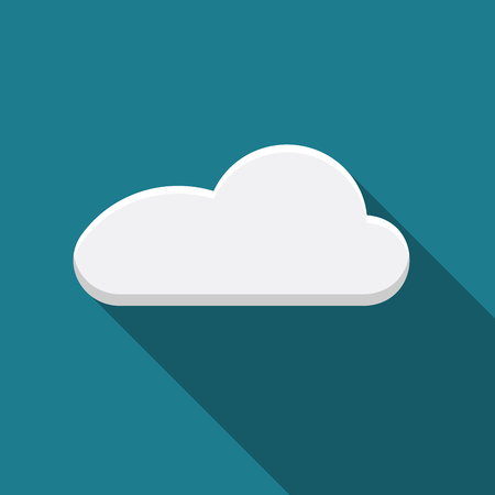 Flat design  cloud icon with long shadow.のイラスト素材