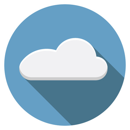Flat design cloud icon with long shadow, isolated.のイラスト素材