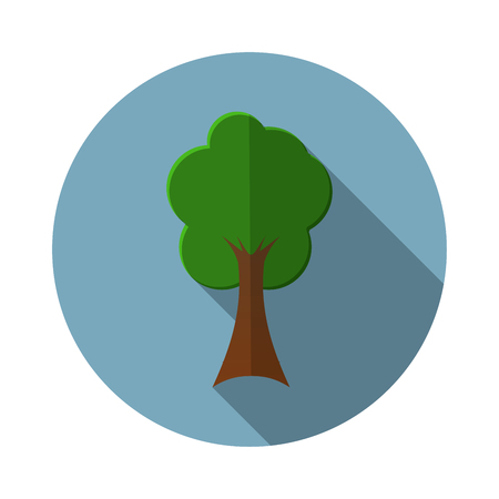 Flat design modern  illustration of tree icon, with long shadow.のイラスト素材