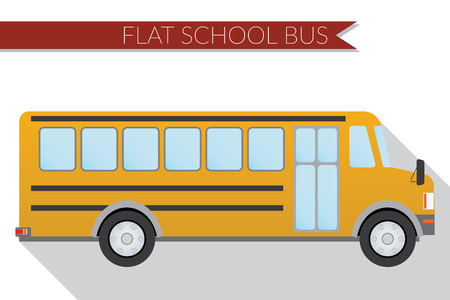 Flat design  illustration city Transportation, school bus, side view .のイラスト素材
