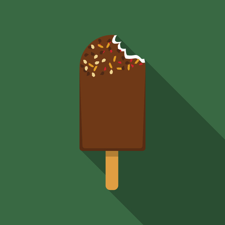 Flat design  icecream icon with long shadowのイラスト素材