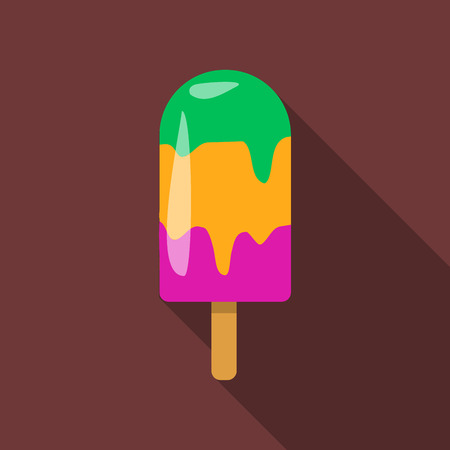 Flat design  icecream icon with long shadowのイラスト素材