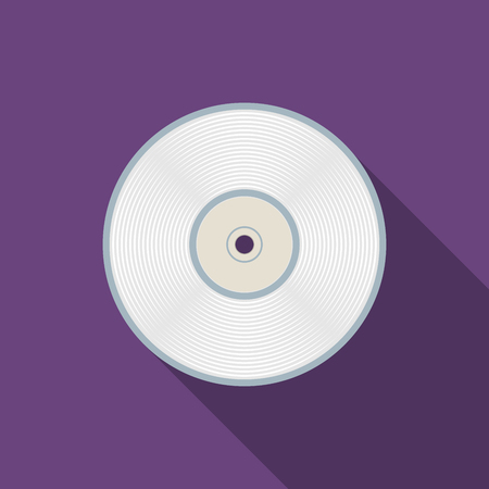 Flat design  compact disc icon with long shadow.のイラスト素材
