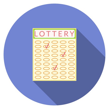 Flat design  lottery icon with long shadow, isolatedのイラスト素材