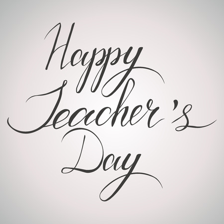 happy Teacher's Day vector lettering.のイラスト素材