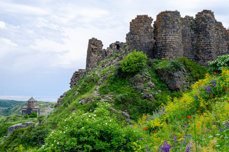 Ruins of the medieval castle of Mtskheta, Georgiaの写真素材