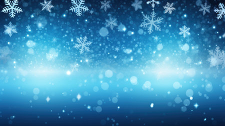Snowflakes on a cold blue winter background. Template for card, invitation, bannerの素材
