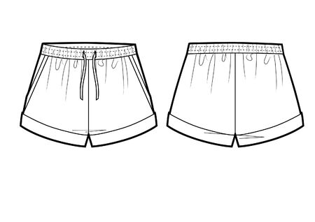 woman shorts sketchのイラスト素材