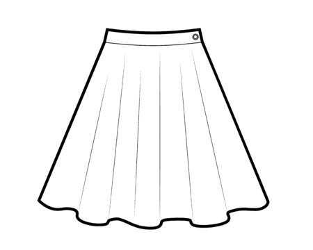 Black and white drawing of mini skirt, vector illustration isolated on white background.のイラスト素材