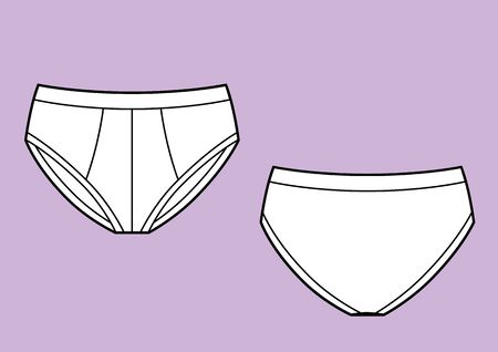 man underwear briefs, vector technikal sketch mockupのイラスト素材