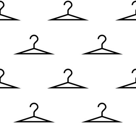 Simple hanger pattern. Seamless black and white pattern.のイラスト素材