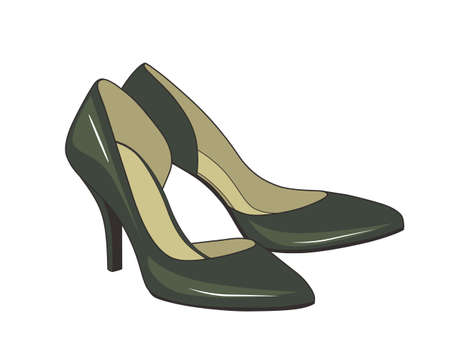 Vector illustration of colored high heel shoesのイラスト素材
