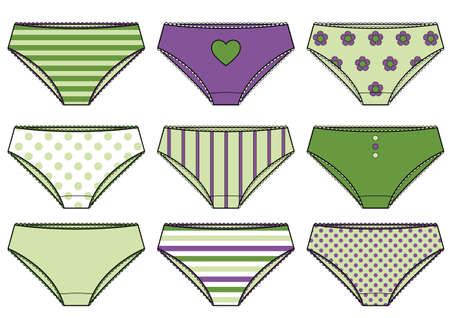 Different styles of panties collection for women.のイラスト素材