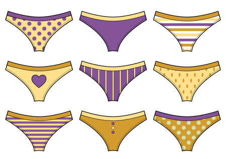 Different styles of string collection for women.のイラスト素材