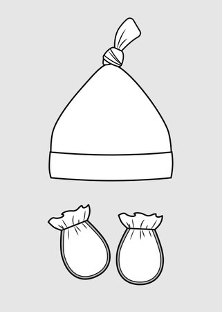 Newborn baby hat. Linear style Baby hat icon.のイラスト素材