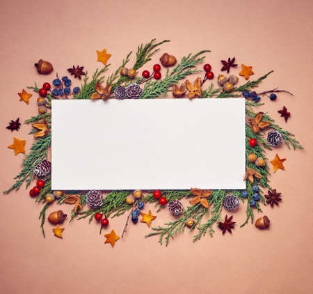 Paper blank mock up, decorations, isolated on yellow.