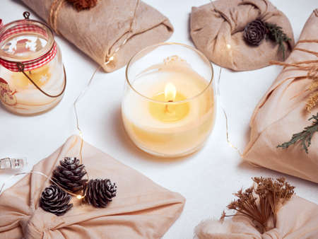 Zero waste and eco friendly christmas concept.の写真素材