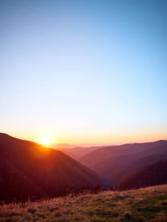 Beautiful sunset in the mountains.