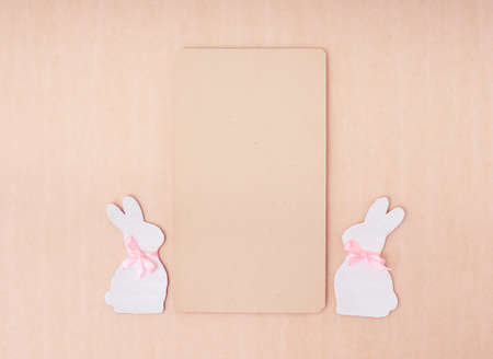 Easter holiday concept. Top view. Easter card with a copy space.の写真素材