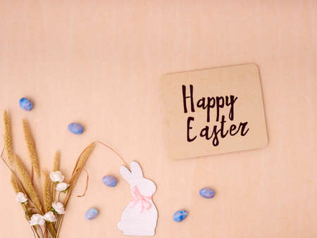 Easter decoration on a light background. The concept of the Easter holidays.