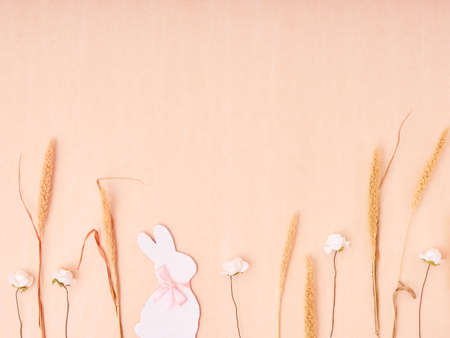 Easter holiday concept. Top view. Easter card with a copy space.
